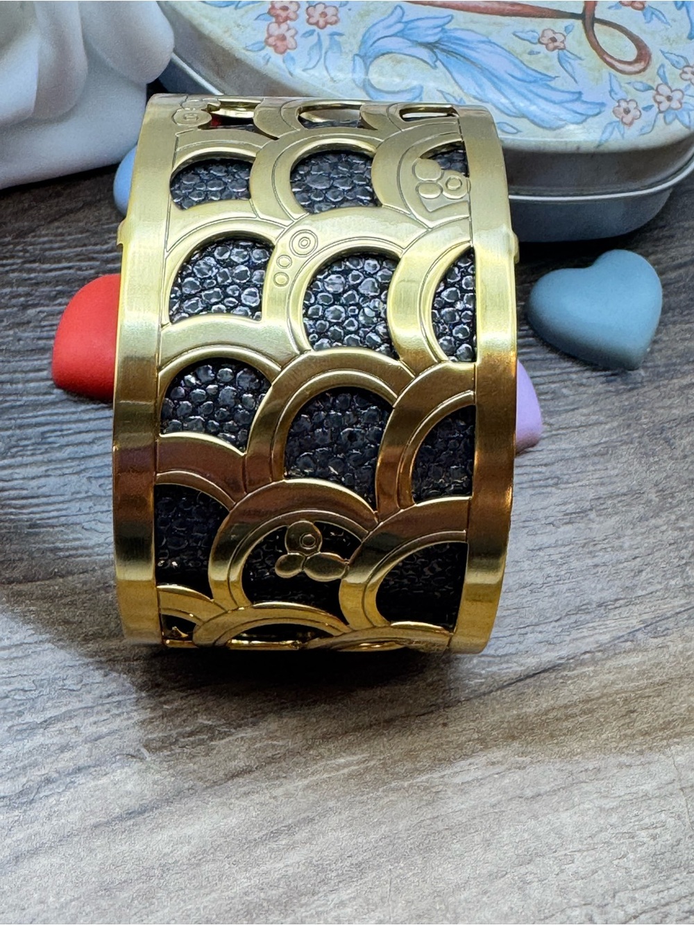 Brighton Cristo Vienna Gold and Wide Cuff Bracelet With Reversible Insert
